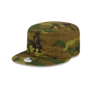 Brand New Era Camo Military Cap with Black LA Logo - Green/Brown